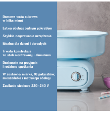 Maszyna do Waty Cukrowej MASZYNKA do Robienia Waty Cukier Patyczki