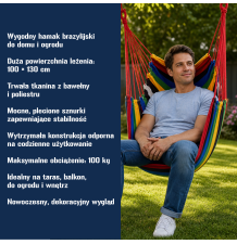KRZESŁO BRAZYLIJSKIE FOTEL WISZĄCY DO OGRODU HAMAK HUŚTAWKA
