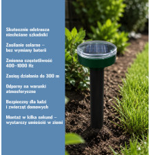 1x solarny odstraszacz na krety kune nornice najmocniejszy zestaw xxl