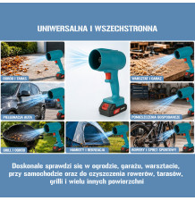 DMUCHAWA AKUMULATOROWA DO LIŚCI ŚNIEGU 2x BATERIA BEZPRZEWODOWA NIEBIESKA
