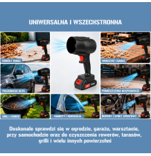 Bezprzewodowa dmuchawa 21V 2 x akumulator 1200 mAh + ładowarka w zestawie