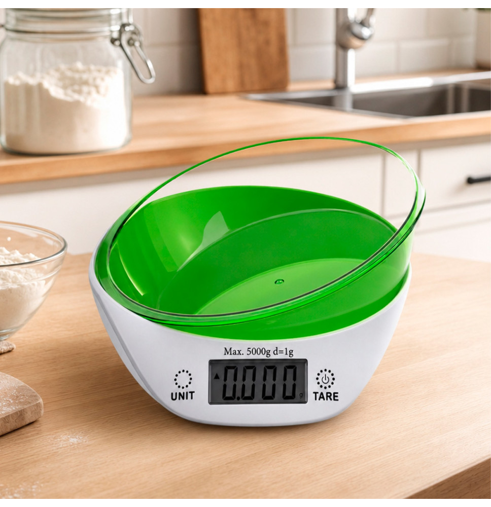 Elektorniczna waga kuchenna z miską wyświetlacz LCD 5kg