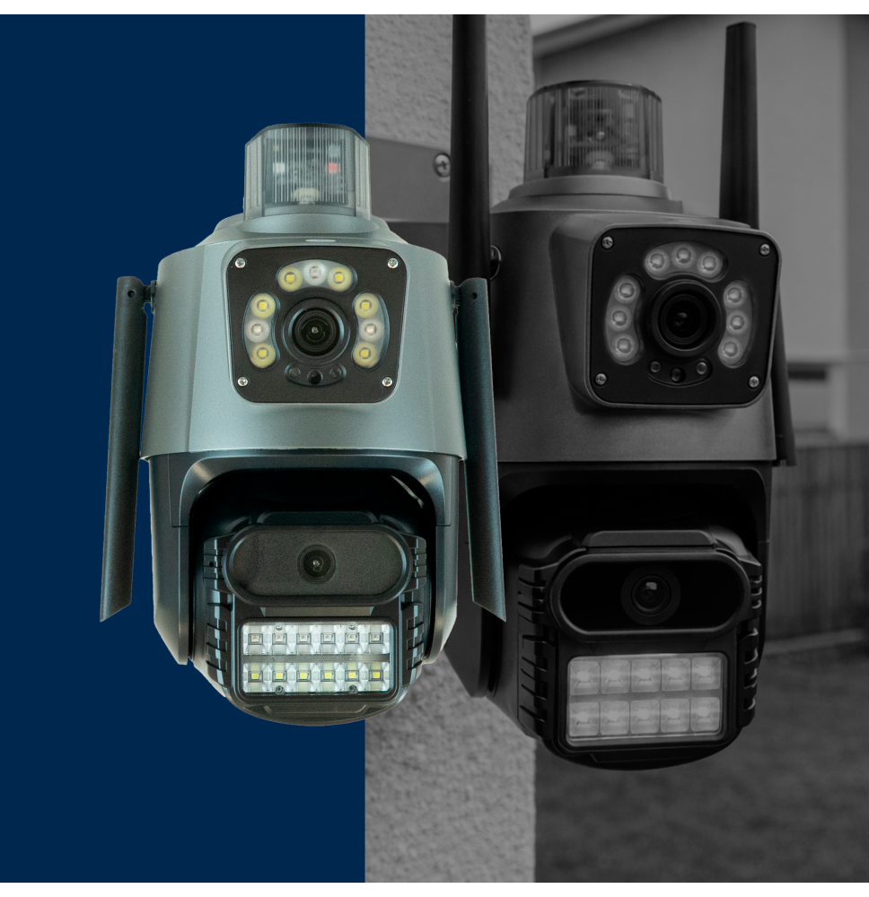 Kamera zewnętrzna podwójna wifi smart obrotowa aplikacja 8mpx