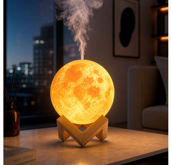 Nawilżacz powietrza dyfuzor księżyc lampka 3d LED