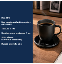 Podgrzewacz do kubka filiżanek ogrzewacz zasilany elektryczny dotykowy timer regulacja temperatury