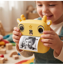 Drukuś 2.0 Pro żółty jelonek mini aparat drukarka termiczna 3 rolki gratis