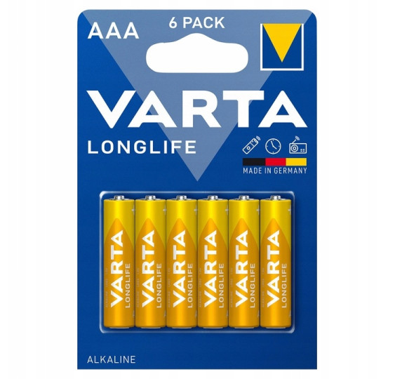 Baterie Varta LR3 AAA Longlife – zestaw 6 sztuk