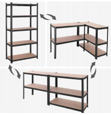 REGAŁ MAGAZYNOWY CZARNY 180x90x40
