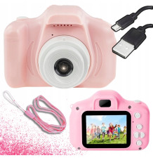 APARAT CYFROWY DLA DZIECI FULL HD 1080p KAMERA GRY | RÓŻOWY ZESTAW XXL