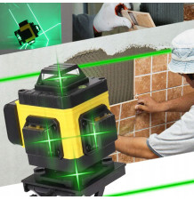 POZIOMICA LASEROWA KRZYŻOWA PŁASZCZYZNOWA 360° LASER 4D ŻÓŁTA + ETUI ZESTAW