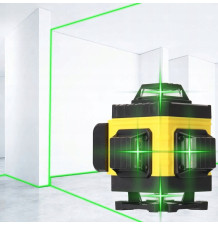 POZIOMICA LASEROWA KRZYŻOWA PŁASZCZYZNOWA 360° LASER 4D ŻÓŁTA + ETUI ZESTAW