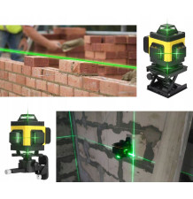 POZIOMICA LASEROWA KRZYŻOWA PŁASZCZYZNOWA 360° LASER 4D ŻÓŁTA + ETUI ZESTAW