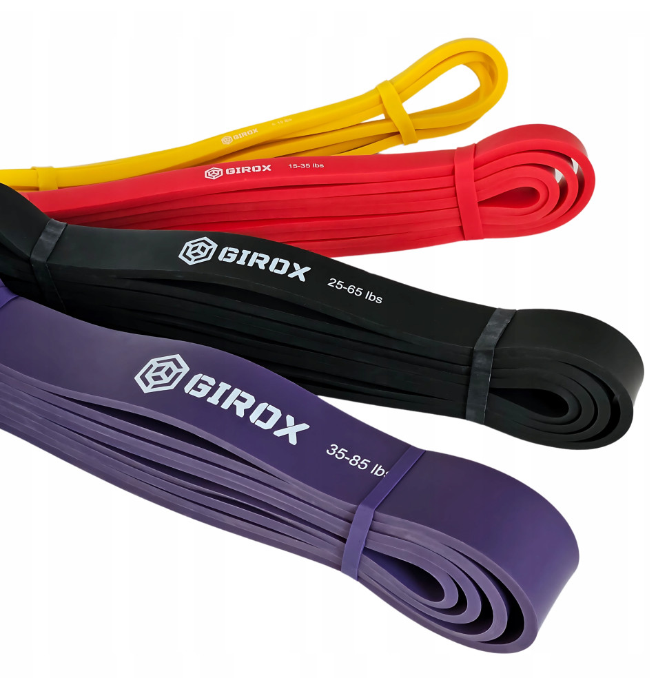 GUMY DO ĆWICZEŃ OPOROWE POWER BANDS - ZESTAW 4 SZT