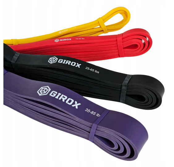 GUMY DO ĆWICZEŃ OPOROWE POWER BANDS - ZESTAW 4 SZT