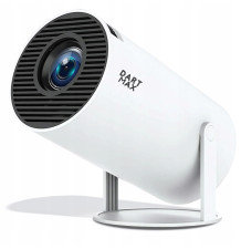 BIAŁY PROJEKTOR LED 4K ANDROID 11.0 WIFI HDMI USB CZTERORDZENIOWY PROCESOR