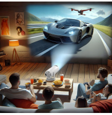 BIAŁY PROJEKTOR LED 4K ANDROID 11.0 WIFI HDMI USB CZTERORDZENIOWY PROCESOR