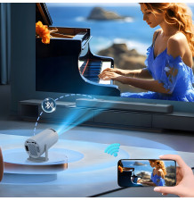 BIAŁY PROJEKTOR LED 4K ANDROID 11.0 WIFI HDMI USB CZTERORDZENIOWY PROCESOR