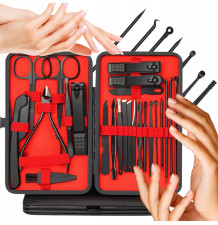MEGA ZESTAW 24 ELEMENTY Kompleksowy Przybornik Manicure Pedicure Paznokci