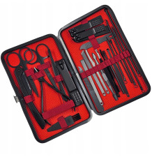 MEGA ZESTAW 24 ELEMENTY Kompleksowy Przybornik Manicure Pedicure Paznokci