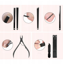 MEGA ZESTAW 24 ELEMENTY Kompleksowy Przybornik Manicure Pedicure Paznokci