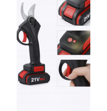 Sekator akumulatorowy elektryczny 21V 2x bateria walizka cięcie gałęzi 35mm