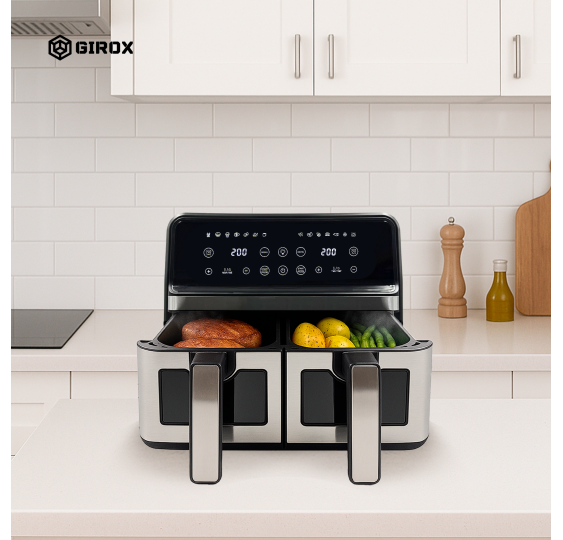 Air Fryer XXL 9L – beztłuszczowa frytkownica z podwójnym koszem - 2200 W