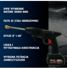 Myjka ciśnieniowa akumulatorowa samochodowa bezprzewodowa | 2 baterie