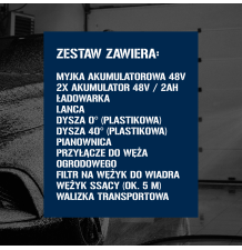 Myjka ciśnieniowa akumulatorowa samochodowa bezprzewodowa | 2 baterie