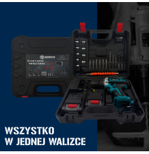Wiertarko-wkrętarka akumulatorowa 21v niebieska 2 akumulatory 2 ah +walizka