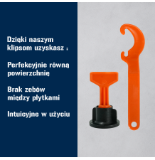 System do poziomowania płytek kliny klipsy uchwyt 100 sztuk komplet