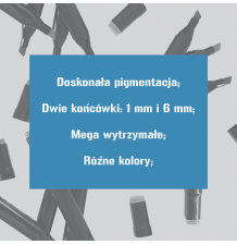Markery alkoholowe dwustronne – zestaw 262 sztuki z etui
