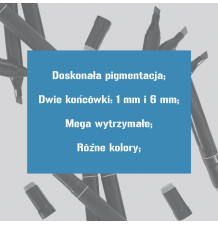 Markery alkoholowe dwustronne – zestaw 168 sztuk z etui
