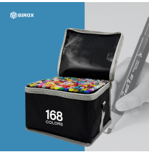 Markery alkoholowe dwustronne – zestaw 168 sztuk z etui