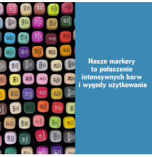 Markery alkoholowe dwustronne – zestaw 168 sztuk z etui