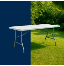 Stół cateringowy prostokątny 180 × 74 cm biały – składany bankietowy