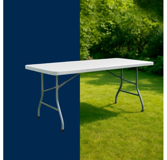 Stół cateringowy prostokątny 180 × 74 cm biały – składany bankietowy