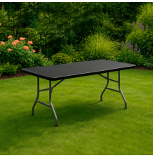 Stół cateringowy prostokątny 180 × 74 cm czarny – składany bankietowy