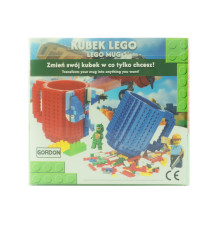 Kreatywny kubek klockowy 350 ml czerwony – idealny dla fanów LEGO