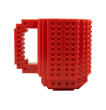 Kreatywny kubek klockowy 350 ml czerwony – idealny dla fanów LEGO