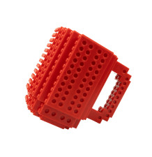 Kreatywny kubek klockowy 350 ml czerwony – idealny dla fanów LEGO