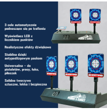 Strzelnica elektryczna samowstająca z 3 tarczami i licznikiem punktów