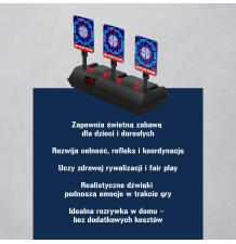 Strzelnica elektryczna samowstająca z 3 tarczami i licznikiem punktów