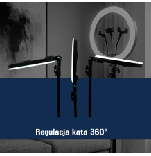Lampa pierścieniowa LED Ring 35 cm 100W ze statywem 210 cm i 3 barwami