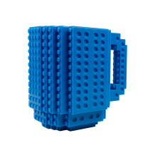 Kreatywny kubek klockowy kubki 350 ml niebieski – idealny dla fanów LEGO