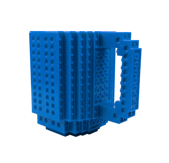 Kreatywny kubek klockowy kubki 350 ml niebieski – idealny dla fanów LEGO