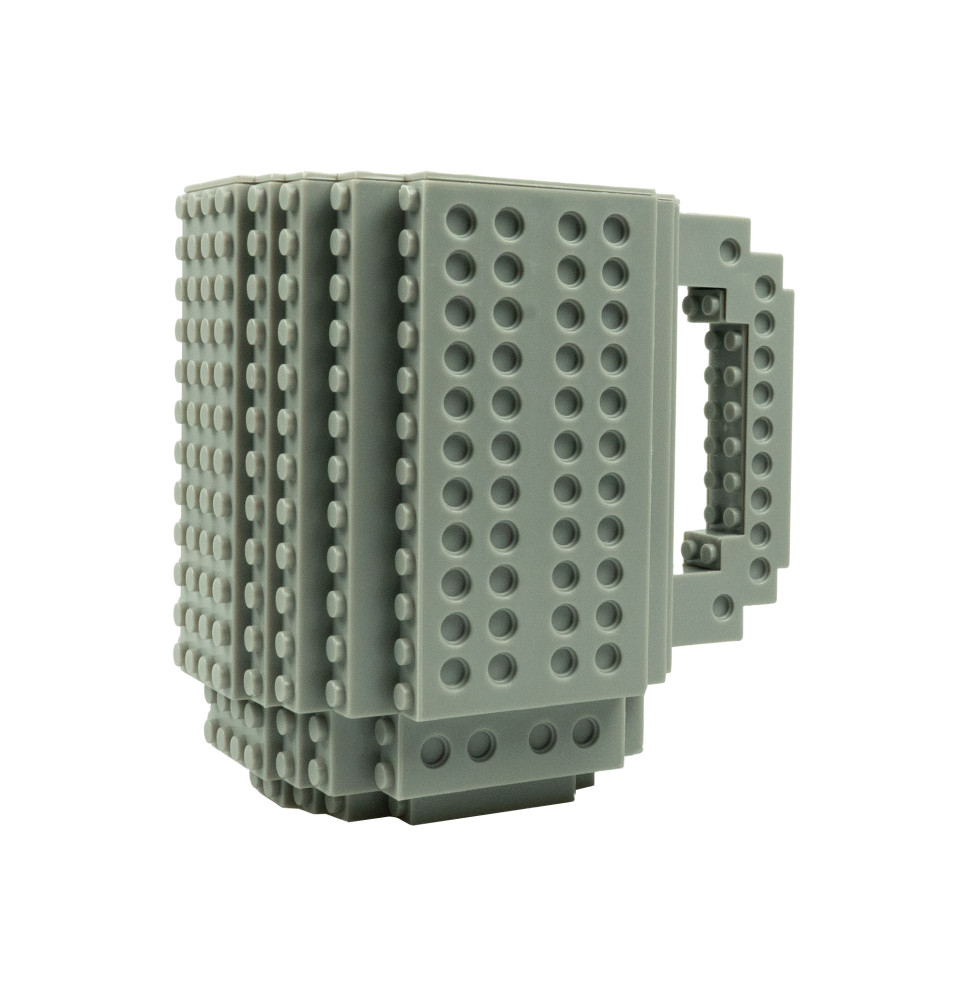 Kreatywny kubek klockowy 350 ml szary – idealny dla fanów LEGO
