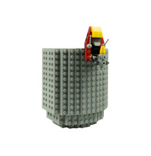Kreatywny kubek klockowy 350 ml szary – idealny dla fanów LEGO