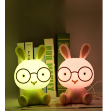 Lampka nocna dla dzieci królik LED 3 tryby świecenia lampka biurkowa