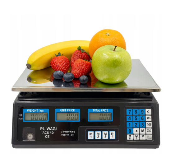 Waga sklepowa 40kg / 2g elektroniczna gastronomiczna wyświetlacz LCD