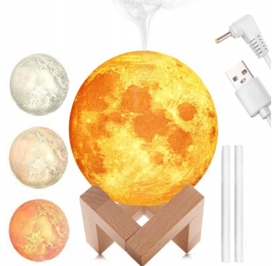 Nawilżacz powietrza dyfuzor księżyc lampka 3d LED